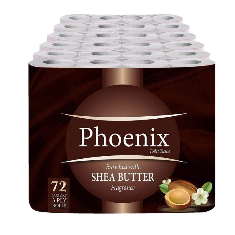 Phoenix 72 Toilet Rolls Shea Butter Fragranced 3 ply